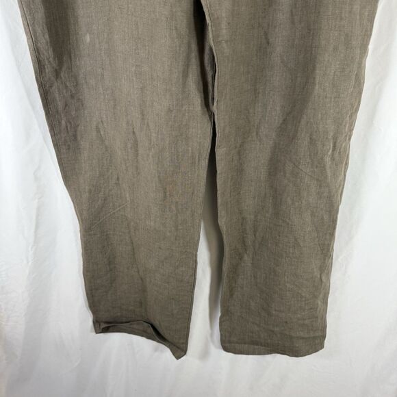 Britches of Georgetowne Linen Pants Women's Large Green Drawstring Pockets - Picture 3 of 12
